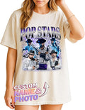 Tehg & Tuhg Custom T Shirts with Picture, Vintage Bootleg Rap Tee, Boyfriend Girlfriend, Unique Gift for Birthday Anniversary