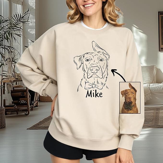 Custom Dog Face Sweatshirt Hoodie T-Shirt, Custom Pet Name, Personalized Pet Photo, Dog Lovers Gifts, Christmas
