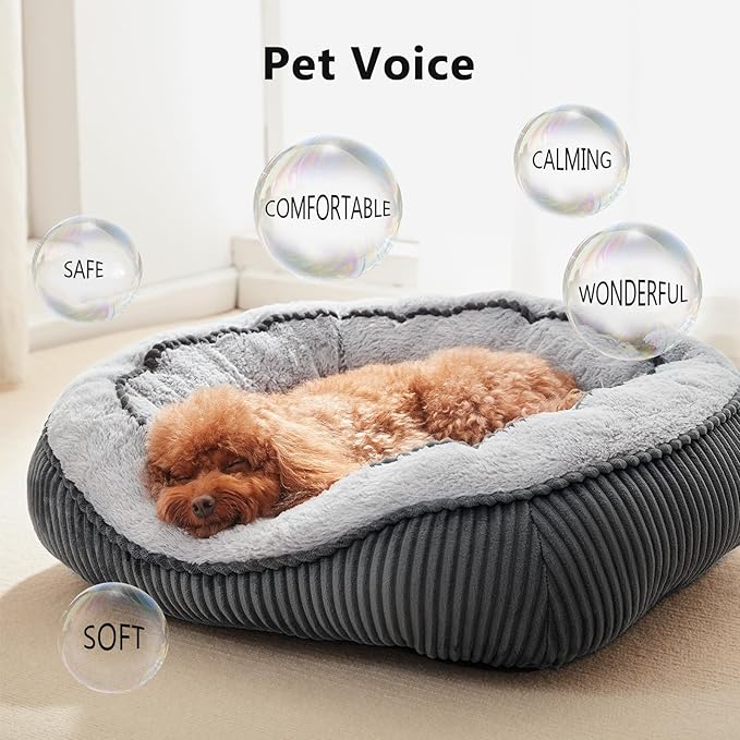 SIWA MARY Medium Dog Beds for Medium Small Dogs Washable, Rectangle Dog Bed Medium Size Dog, Orthopedic Warming Soft Calming Sleeping Puppy Bed Durable Pet Bed with Anti-Slip Bottom(25"x21"x8")