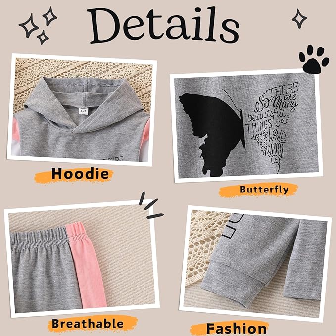 Toddler Baby Girls Clothes Long-sleeve Tie Dye Hoodie Sweatshirt Pants Hooded Outfit Set