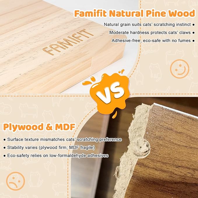 Cat Window Perch with Scratching Post, 46" Adjustable Tall Scratching Posts & Suction Cup – White Rabbit Fur Pad, Multi-Level Perch for Climbing, Bird Watching, Play, Supports 45 lbs (Drilling-Free)