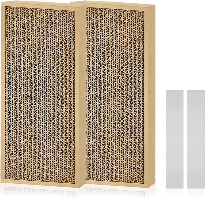 HappyFreeSX Splicing Cat Scratch Pad: Cat Scratchers for Indoor Cats and Kitten, 2 Pack Cat Scratching Pad, Cat Scratcher Cardboard, Cat Scratching Pad, Premium Scratch from Cats, Double-Sided Design