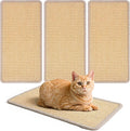 4 PCS Carpet Cat Scratching Mat Sisal, 15.7 x 7.8 inch Natural Sisal Cat Scratching Mat with Adhesive Hook Loop Tape for Indoor Protect Couch and Carpets