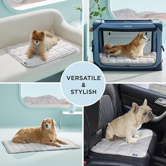 Bedsure Cooling Mat for Medium Dogs – 29x21 Thin Washable Cooling Pet Pad for Cat, QMAX>0.5, Portable Kennel Puppy Bed for Summer, Non-Slip Summer Crate Pad for Dog Up to 25 lbs