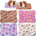 Tuanse 4 Pack Ultra Soft Dog Cat Bed Mat Small Animal Guinea Pig Bed with Cute Print Reversible Fleece Dog Crate Kennel Pad Cozy Washable Thickened Hamster Pet Beds Mat(13 x 10 Inches,Vivid Color)