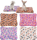 Tuanse 4 Pack Ultra Soft Dog Cat Bed Mat Small Animal Guinea Pig Bed with Cute Print Reversible Fleece Dog Crate Kennel Pad Cozy Washable Thickened Hamster Pet Beds Mat(23 x 18 Inches,Vivid Color)