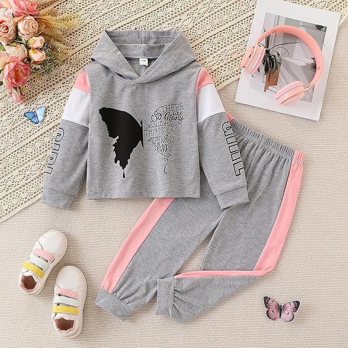 Toddler Baby Girls Clothes Long-sleeve Tie Dye Hoodie Sweatshirt Pants Hooded Outfit Set