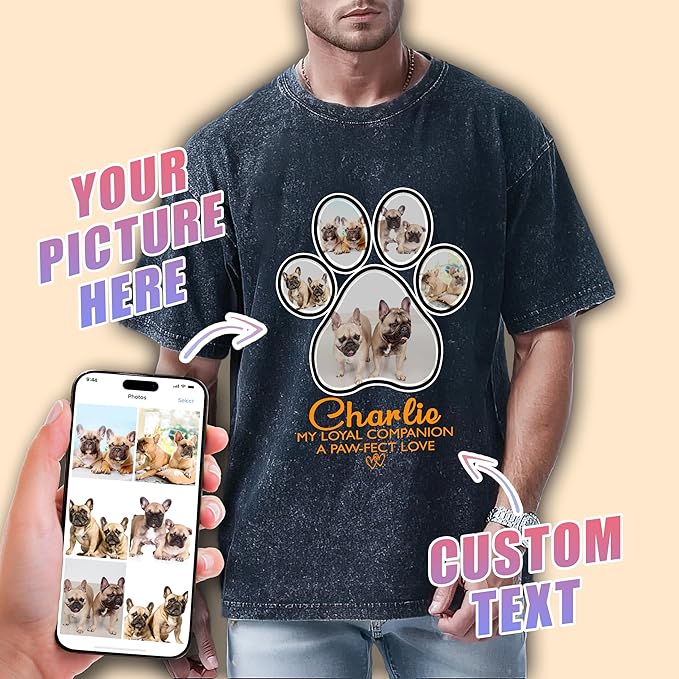 Tehg & Tuhg Custom T Shirts with Picture, Vintage Bootleg Rap Tee, Boyfriend Girlfriend, Unique Gift for Birthday Anniversary